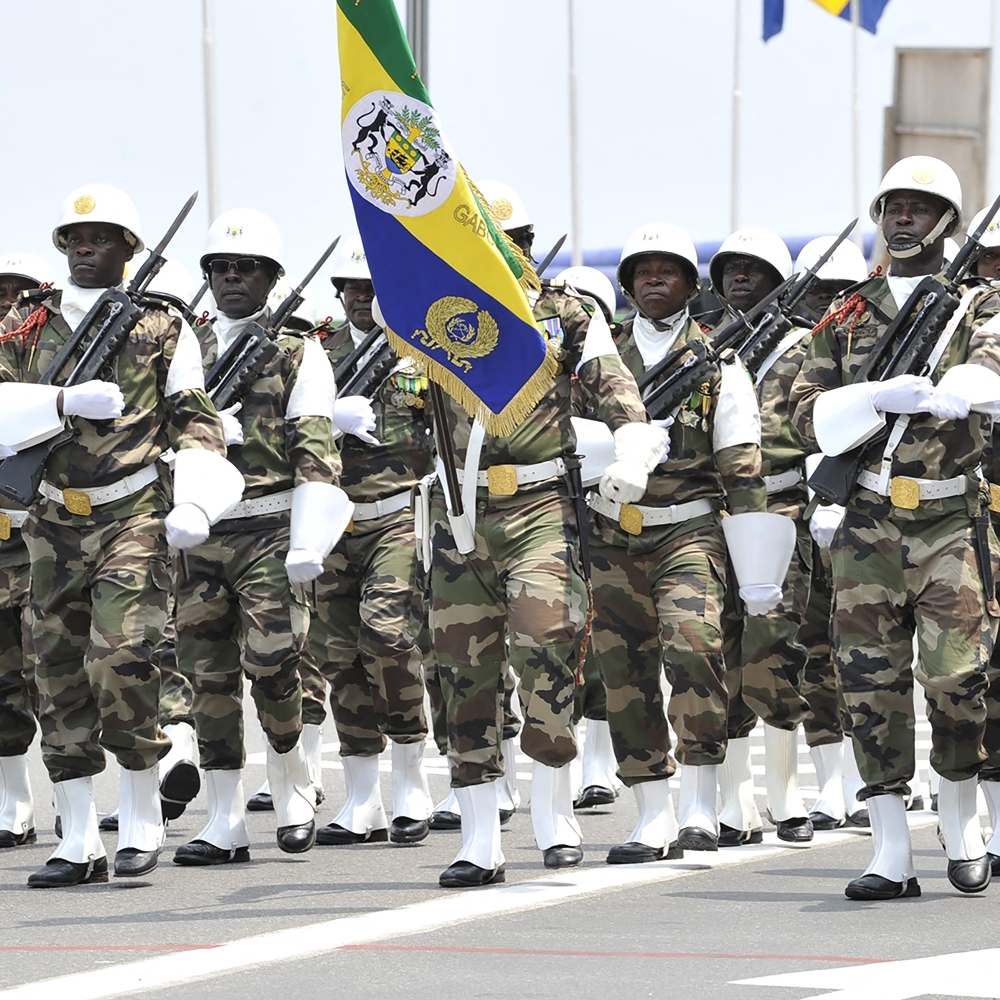 Gabonese Armed Forces parade in Libreville, 17 August 2024.