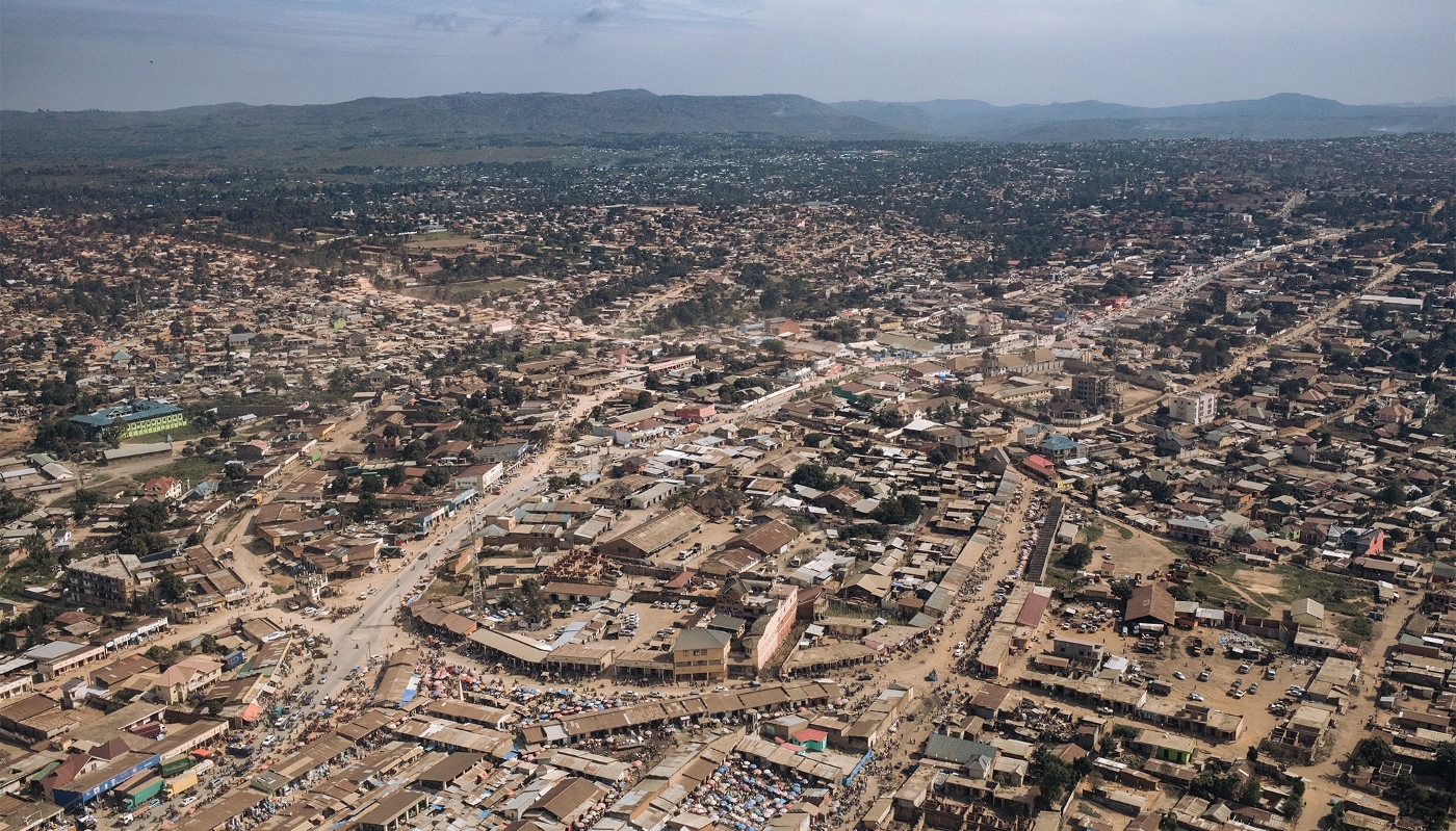 The city of Bunia, the provincial capital of Ituri, DR Congo, December 2021.