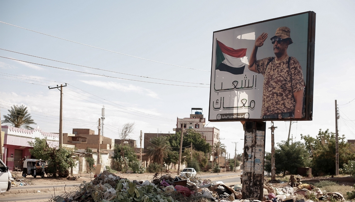 A billboard of General Abdel Fattah al-Burhan in Omdurman, Sudan, in November 2024.
