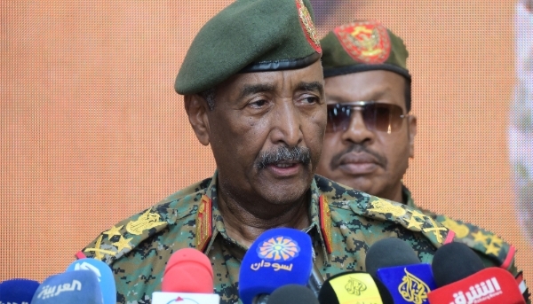 Sudan's army chief General Abdel Fattah al-Burhan in Port Sudan on 29 April 2025. 