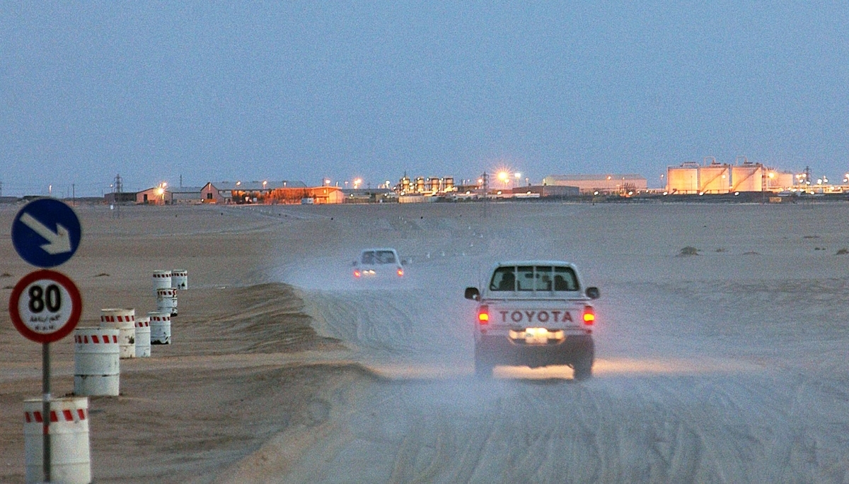 On the way to Wintershall's Jakhira oilfield, Libya, 2004.