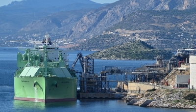 The BW Magnolia LNG tanker, owned by the BW Energy group, near Athens, in December 2025.