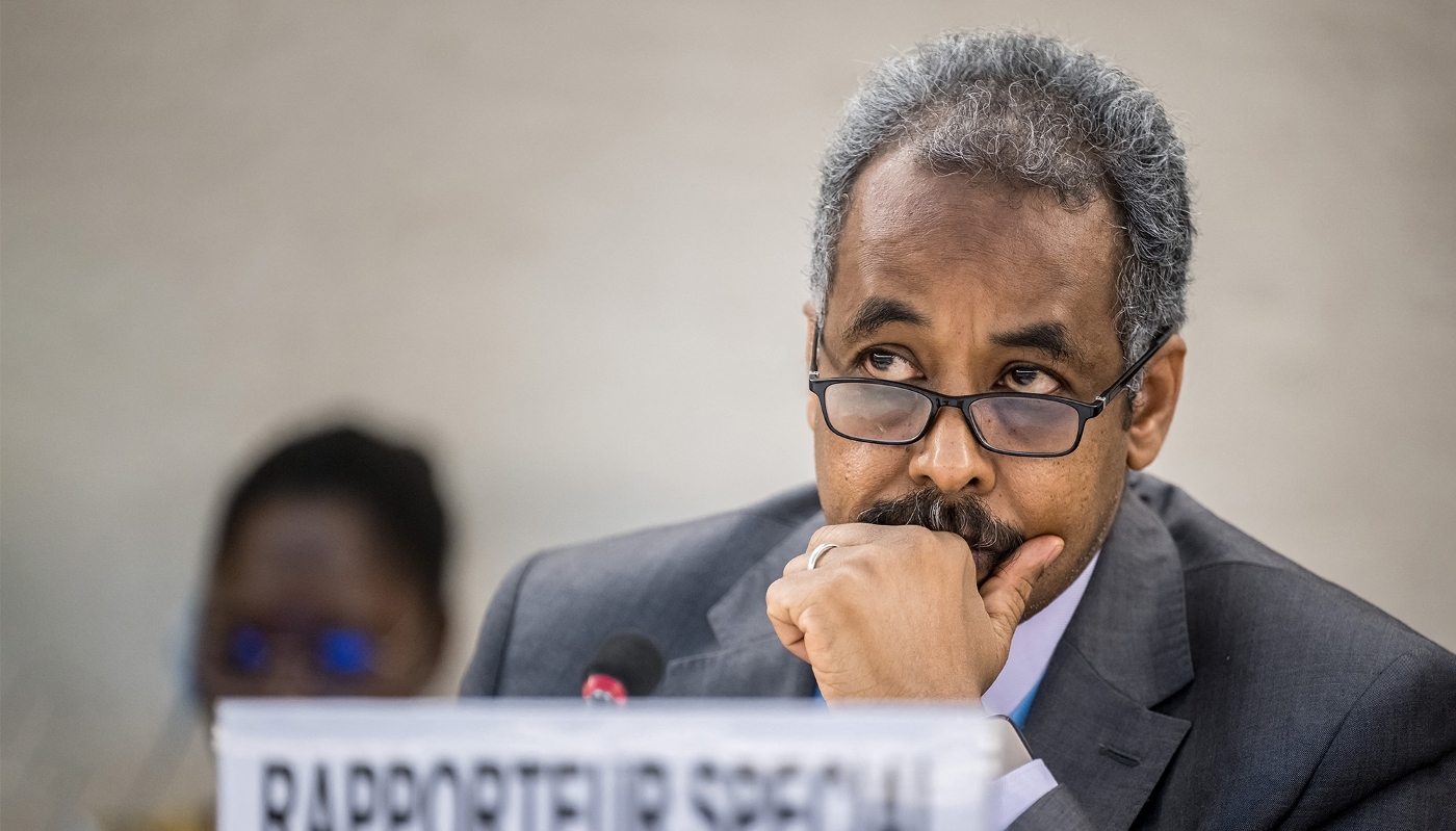 Special Rapporteur on the Situation of Human Rights in Eritrea, Mohamed Abdelsalam Babiker in Geneva, Switzerland, in February 2024.