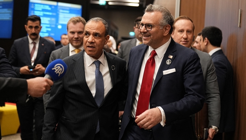 Egyptian Foreign Minister Badr Abdelatty and Donald Trump’s Special Adviser on Africa, Massad Boulos, in Antalya, Turkey, on 18 April 2026.