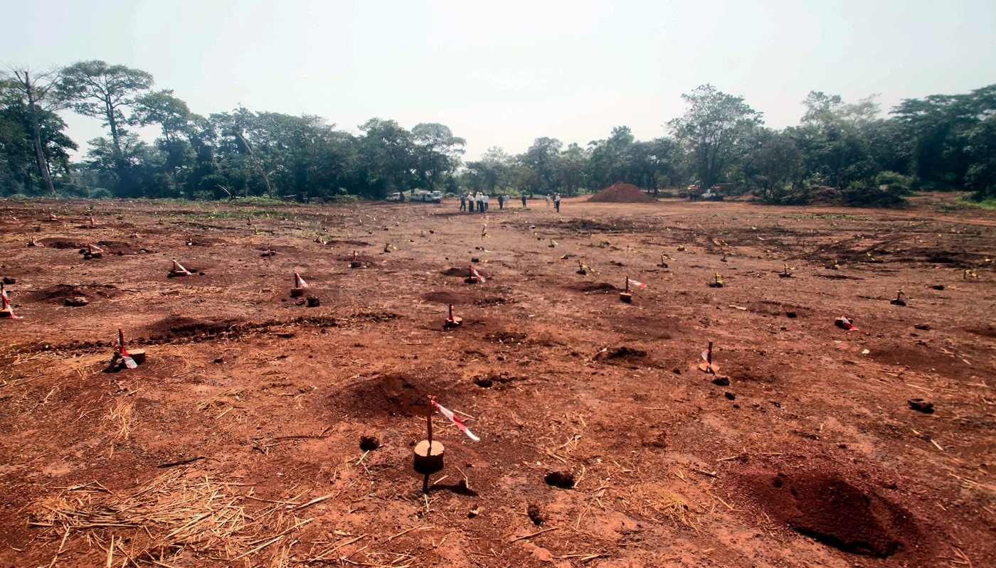 One of the sites surveyed by Orano (then Areva) in 2013 at Bakouma, Central African Republic.