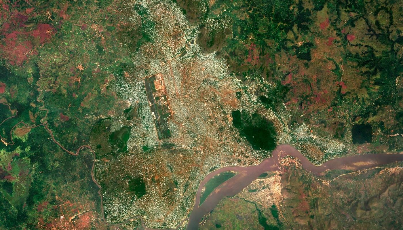 Satellite image of Bangui collected on January 2020.