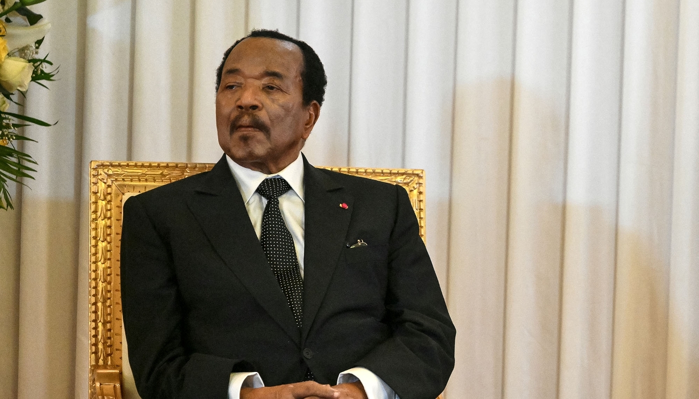 Cameroonian President Paul Biya during Pope Leo XIV’s visit to Yaoundé, on 15 April 2026.