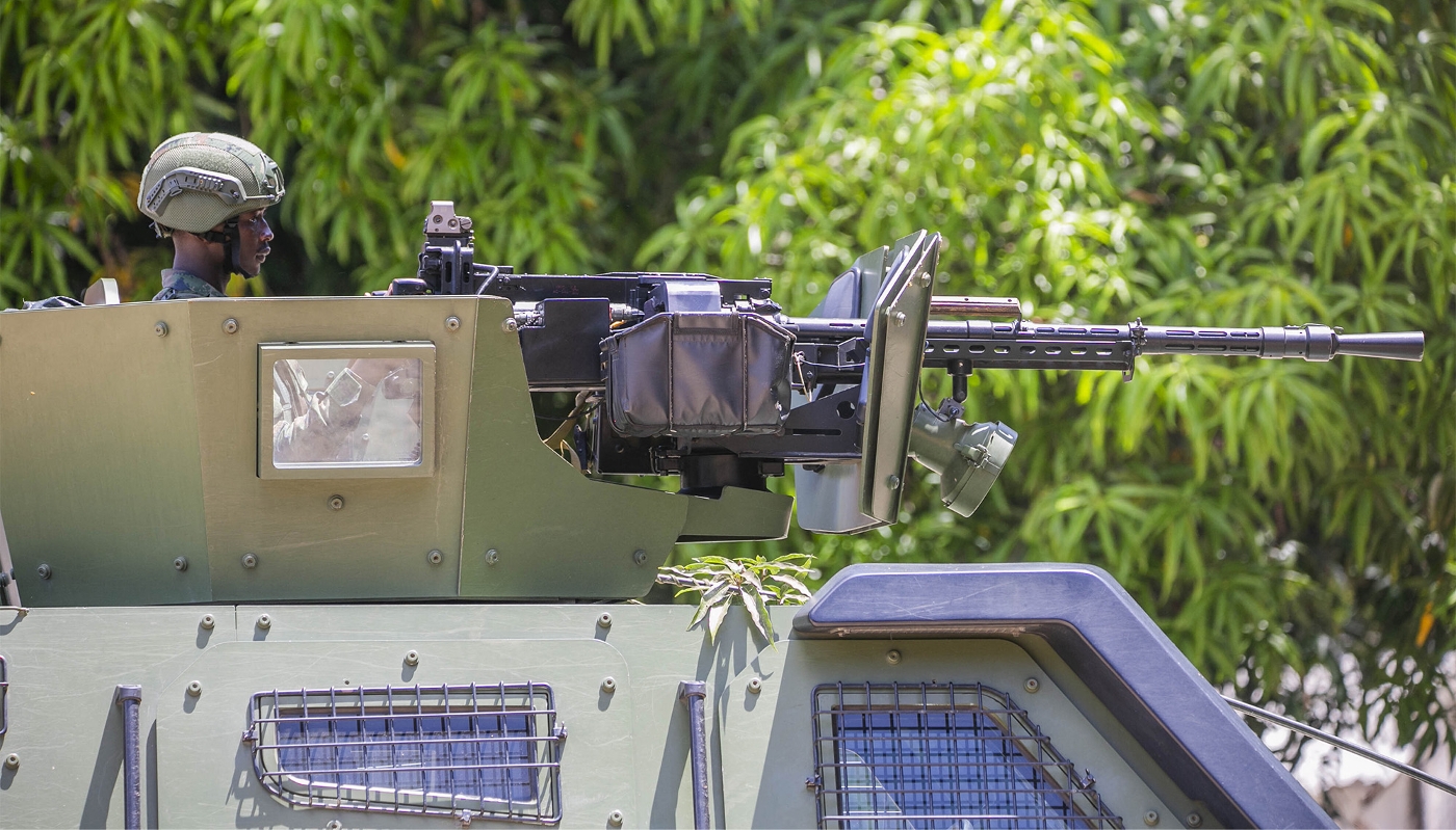 A Rwandan soldier in Palma, in the province of Cabo Delgado, Mozambique, on 18 December 2023.
