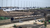 Metro Line 4 trains on the test track in Giza governorate on 18 October 2026.