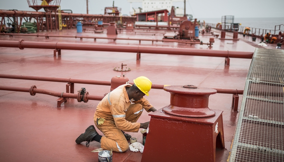 A Perenco oil rig off the coast of Muanda, DRC, 2015.