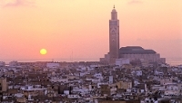 Casablanca with the Hassan II Mosque in the background in 2015.