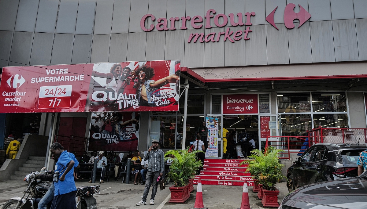 A Carrefour supermarket in Douala, Cameroon, on 24 October 2025.