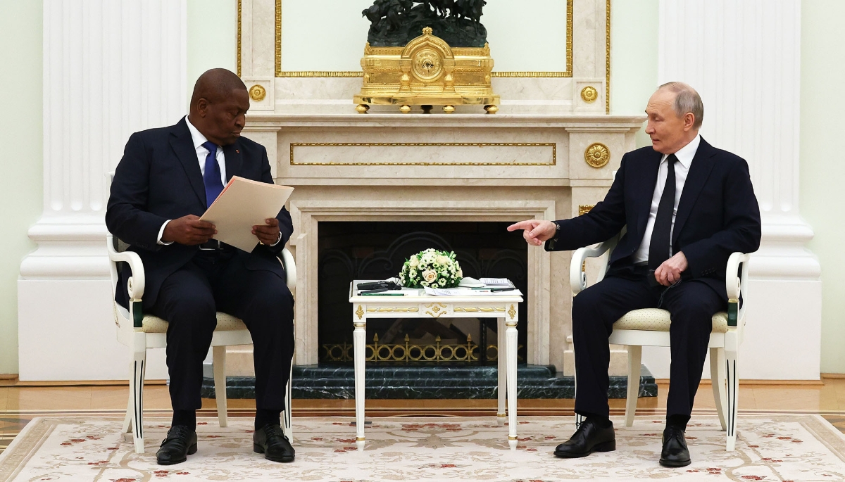 Faustin-Archange Touadéra meets Vladimir Putin in Moscow, 16 January 2025. 