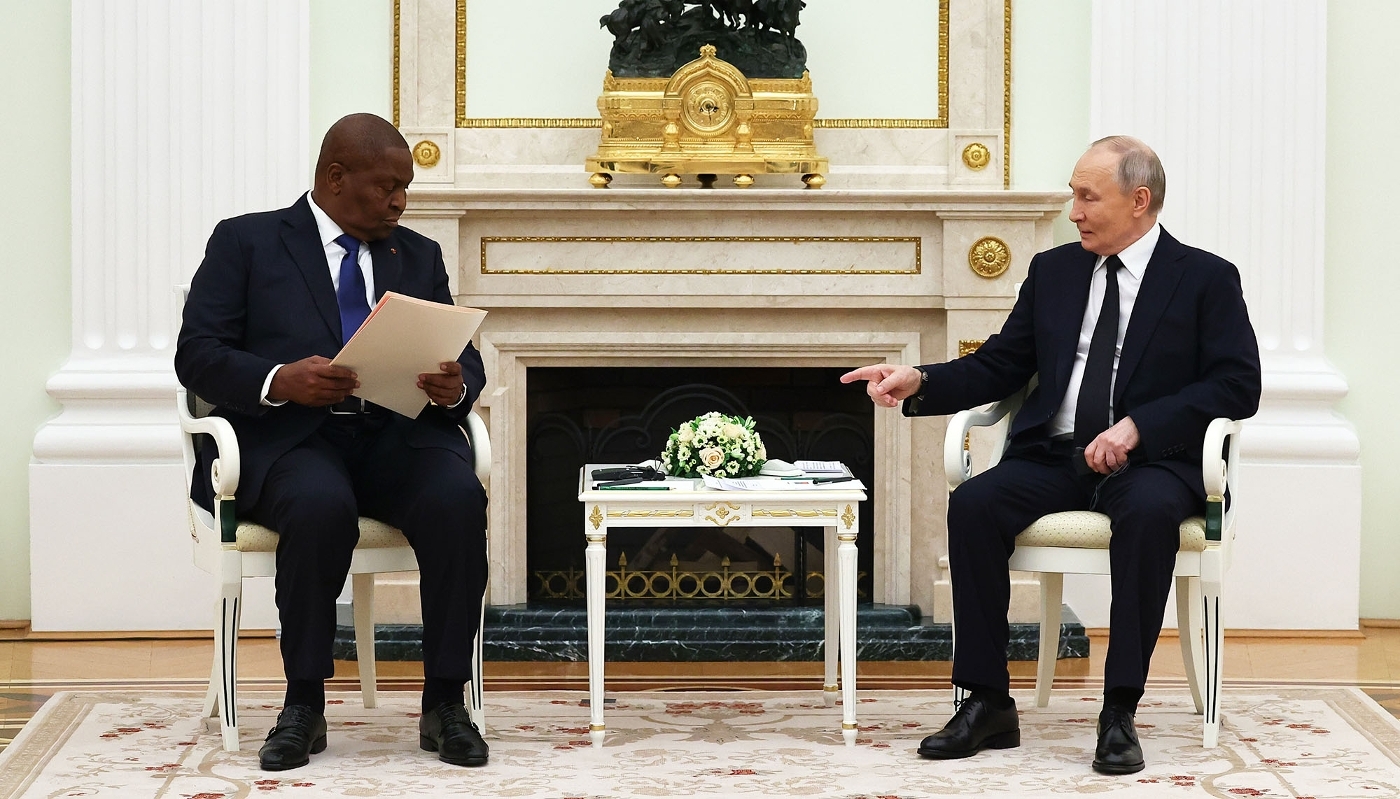 Faustin-Archange Touadéra meets Vladimir Putin in Moscow, 16 January 2025.