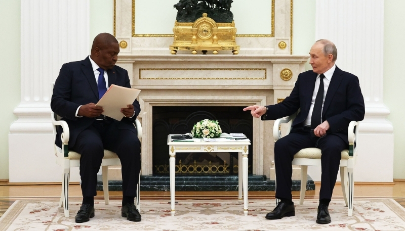 Faustin-Archange Touadéra meets Vladimir Putin in Moscow, 16 January 2025. 