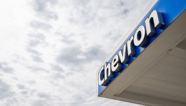 A Chevron petrol station in the United States, February 2025.