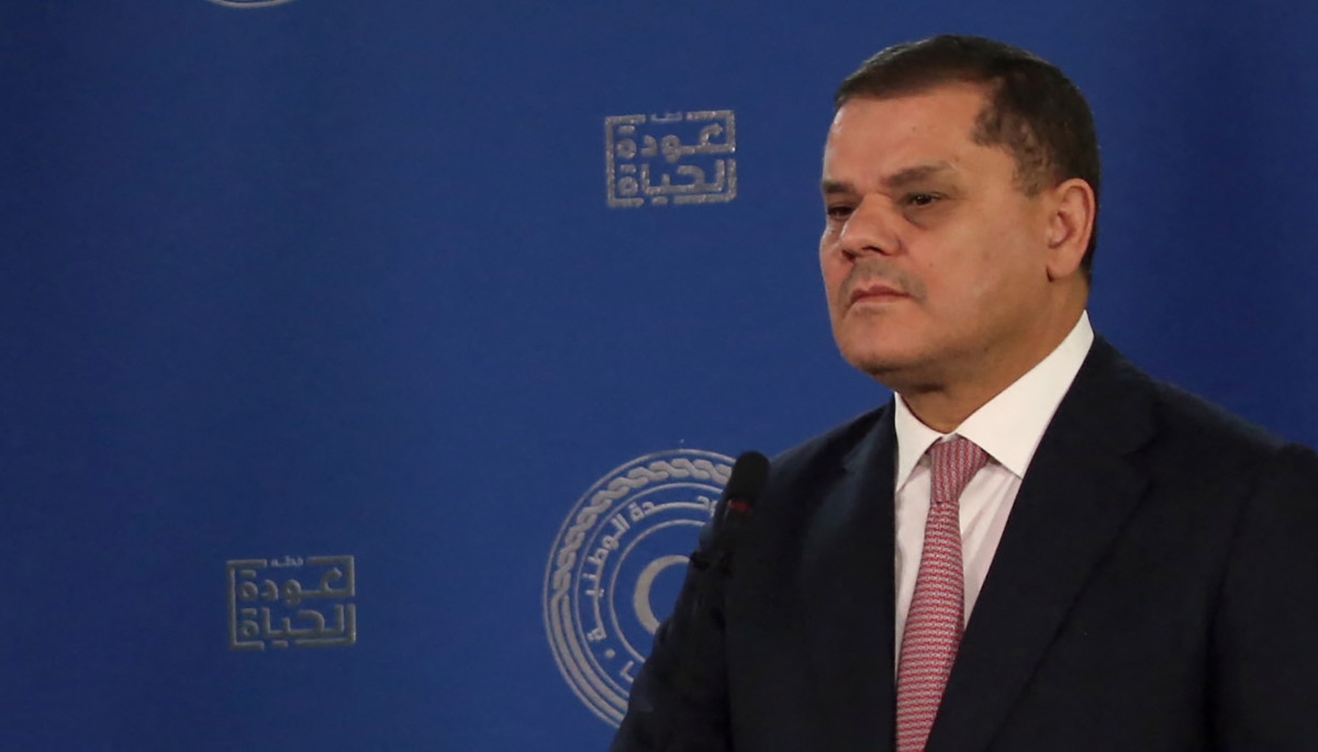 Abdelhamid Dabaiba in Tripoli, February 2022. 