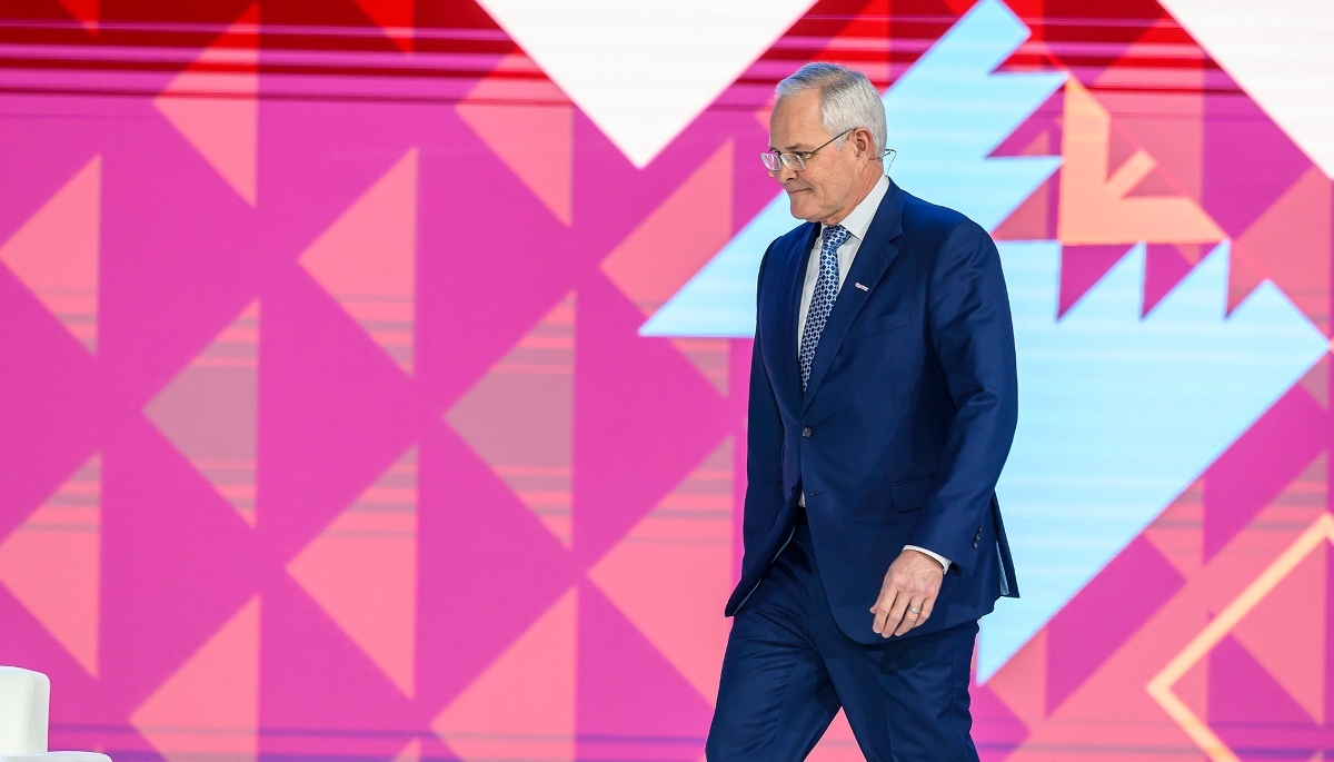 ExxonMobil CEO Darren Woods in Doha, February 2026.