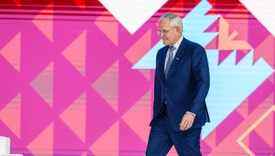ExxonMobil CEO Darren Woods in Doha, February 2026.