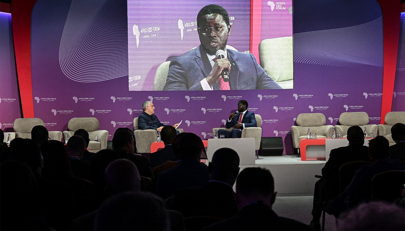 Senegal's President Bassirou Diomaye Faye in Abidjan on 12 May 2025.