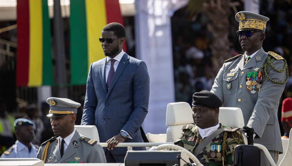 Senegalese President Bassirou Diomaye Faye with Mbaye Cissé in Dakar, in April 2025. 