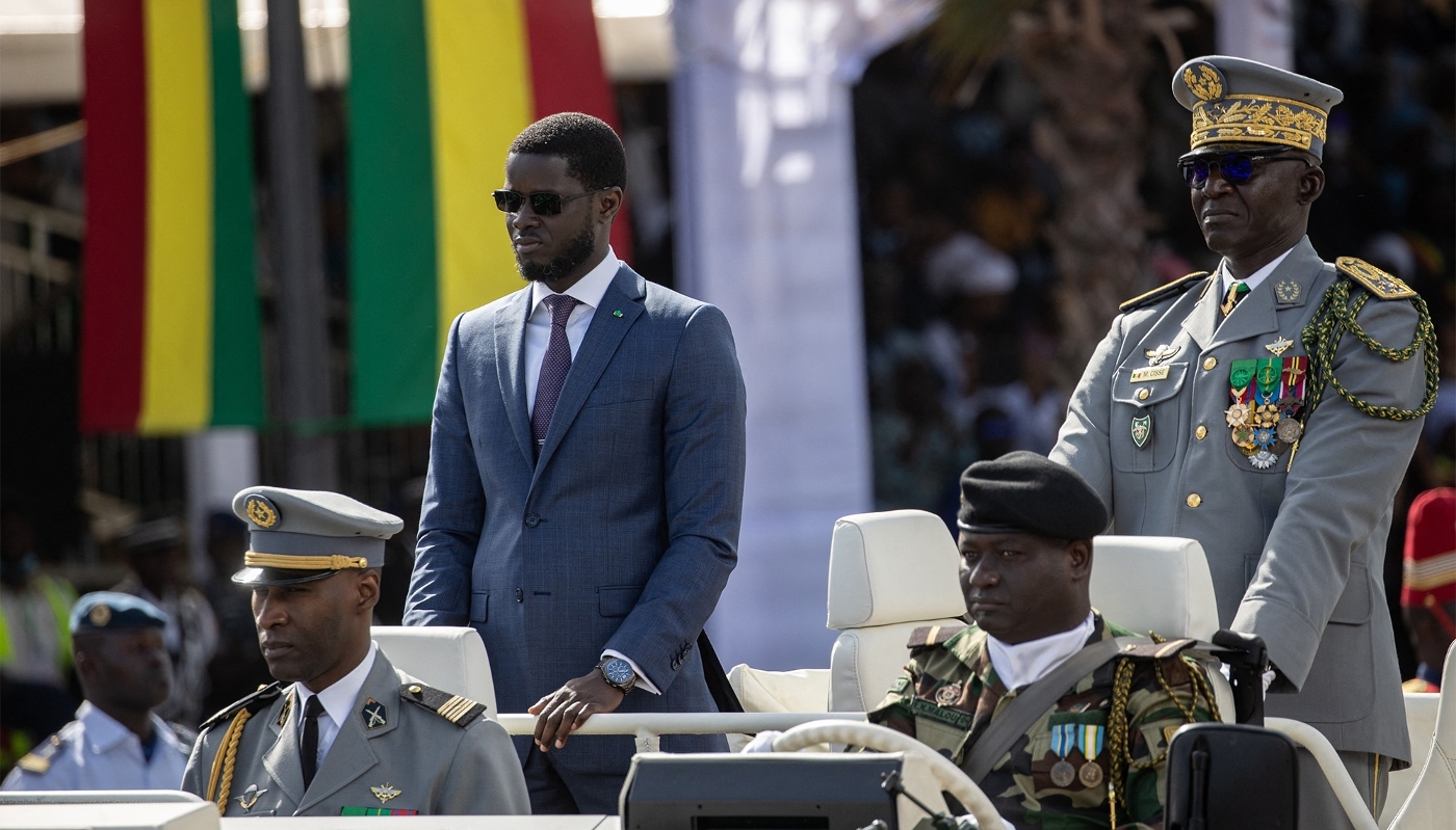 Senegalese President Bassirou Diomaye Faye with Mbaye Cissé in Dakar, in April 2025.