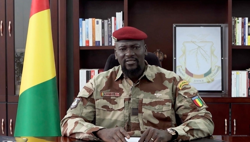 Guinea's president, Mamadi Doumbouya, in Conakry, December 2023.
