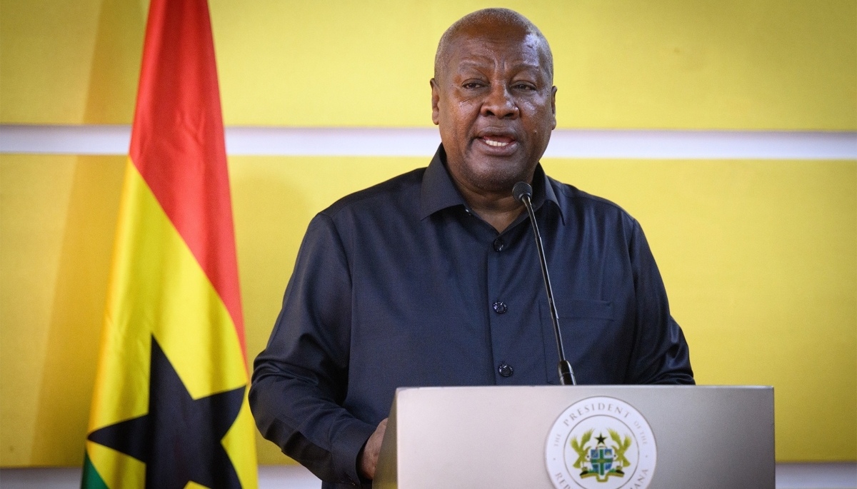 Ghanaian President John Dramani Mahama in Accra on 3 November 2025.