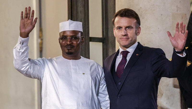Chad's President Mahamat Idriss Deby Itno with his French counterpart Emmanuel Macron in Paris, on 29 January 2026.