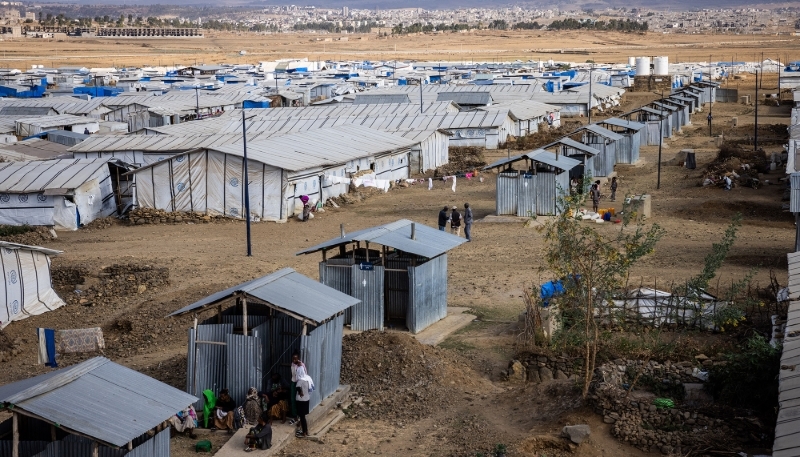 A camp for Tigrean displaced people on the outskirts of the city of Mekelle, Ethiopia, 2024.
