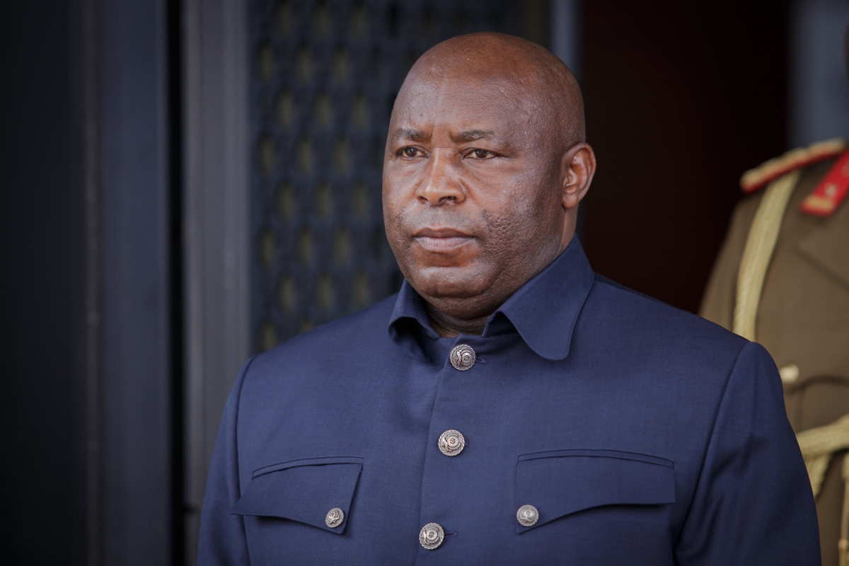 Burundi's President Evariste Ndayishimiye during the extraordinary Summit of East African Community Heads of State at the state house in Bujumbura, Burundi, on 4 February  2023. 