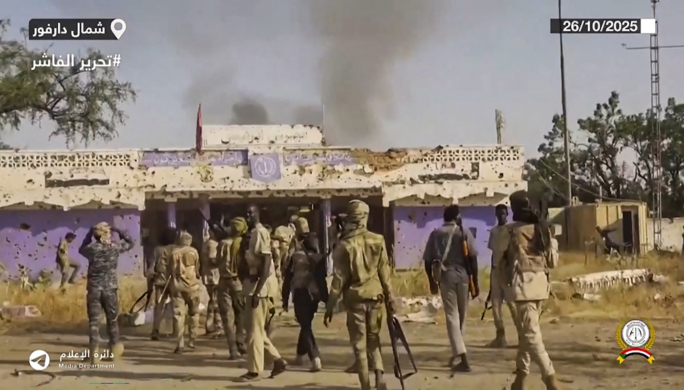 Screenshot of a video published by the Rapid Support Forces during the siege of El Fasher, in Sudan, on 26 October 2025.