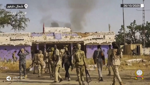 Screenshot of a video published by the Rapid Support Forces during the siege of El Fasher, in Sudan, on 26 October 2025.