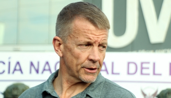 The billionaire and boss of Frontier Services Group, Erik Prince, in Guayaquil, Ecuador, on 5 April 2025.