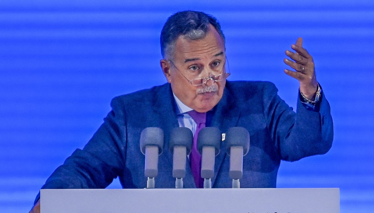 Head of the Arab League Nabil Fahmy in Chengdu, Sichuan Province of China, in September 2023.
