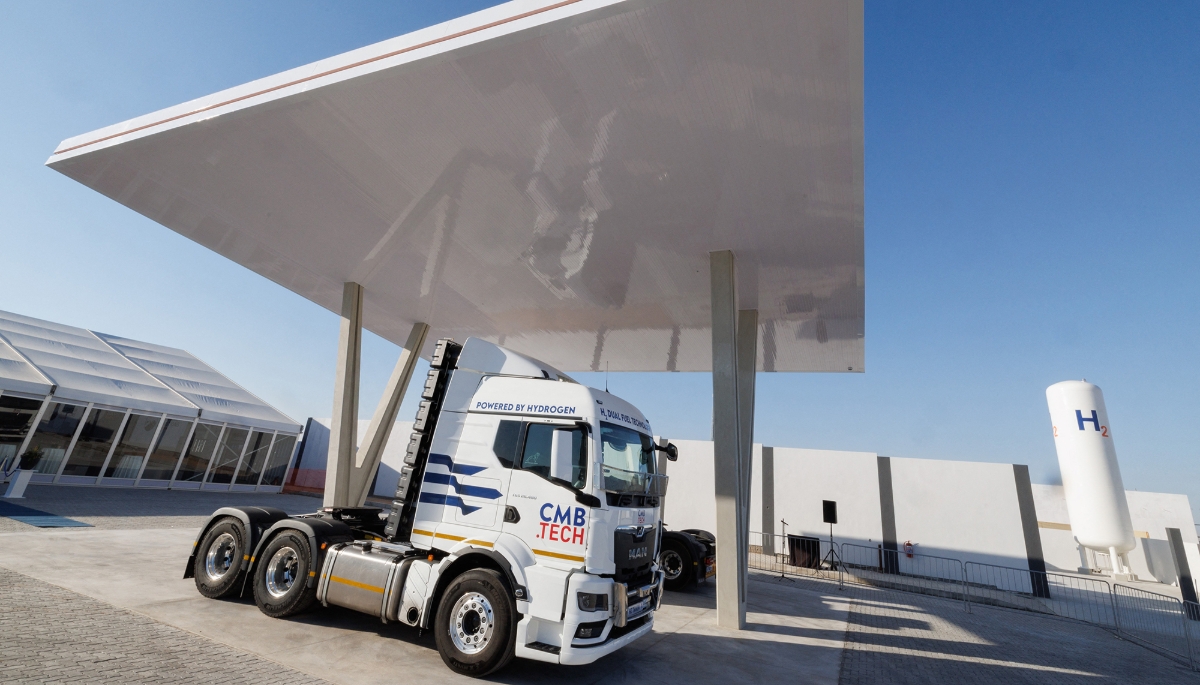 A green hydrogen site in Walvis Bay, Namibia, on 2 May 2024.
