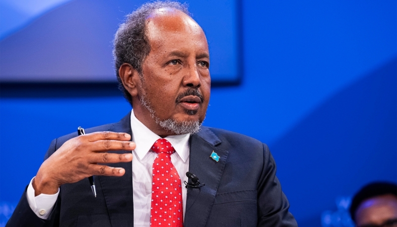 Somali President Hassan Sheikh Mohamud in Davos, Switzerland, on 22 January 2025.