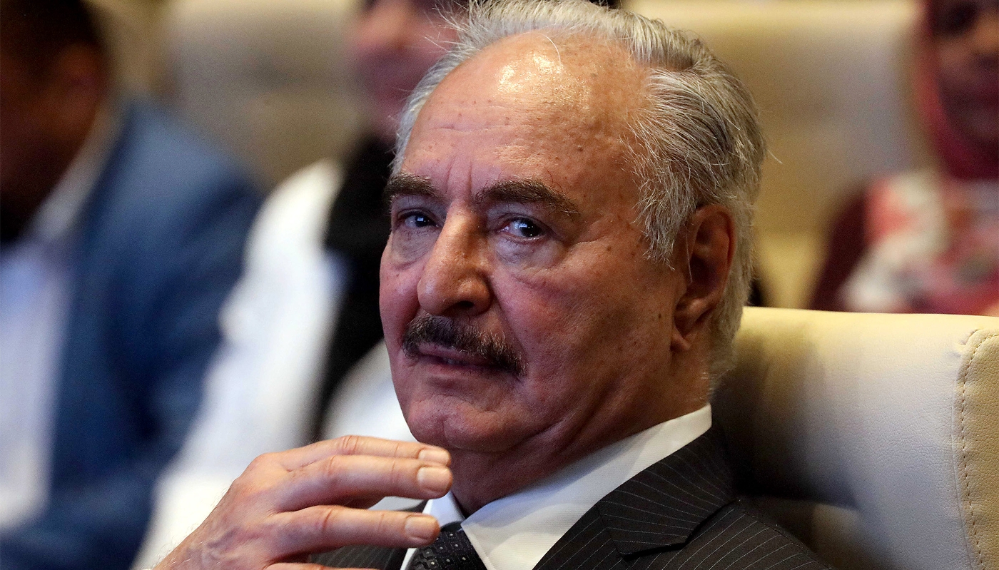 Libyan military strongman Khalifa Haftar in Libya's southern city of Sebha in September 2024.