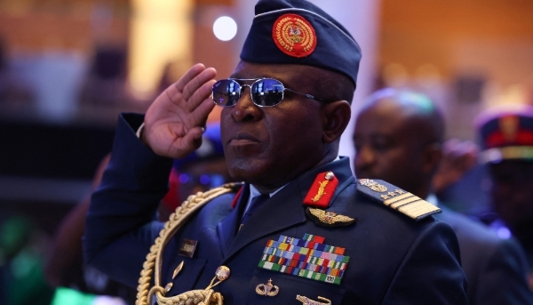 Air Marshal Hassan Abubakar, Chief of the Air Staff of Nigeria, in Lagos, Nigeria, 23 May 2025.