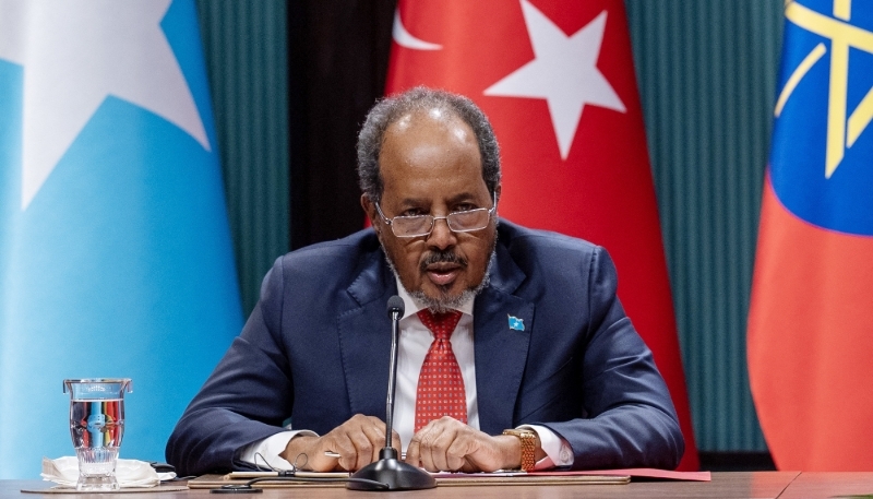 Hassan Sheikh Mohamoud in Ankara, Turkey, 11 December 2024.