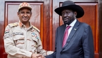 General Mohamed Hamdan Dagalo, known as “Hemeti”, head of the Rapid Support Forces, and South Sudanese President Salva Kiir in Juba in December 2019.