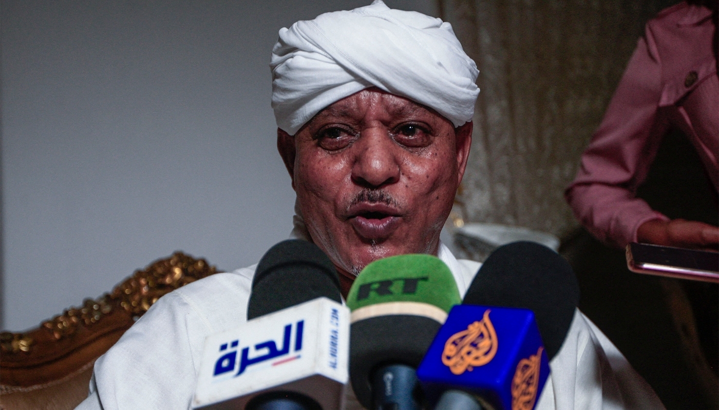 Sudanese Janjaweed militia chief Musa Hilal in Khartoum on 11 March 2021.