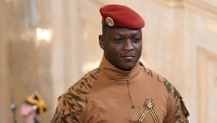 Ibrahim Traoré, head of the military junta ruling Burkina Faso, in Moscow, Russia, on 8 May 2025.