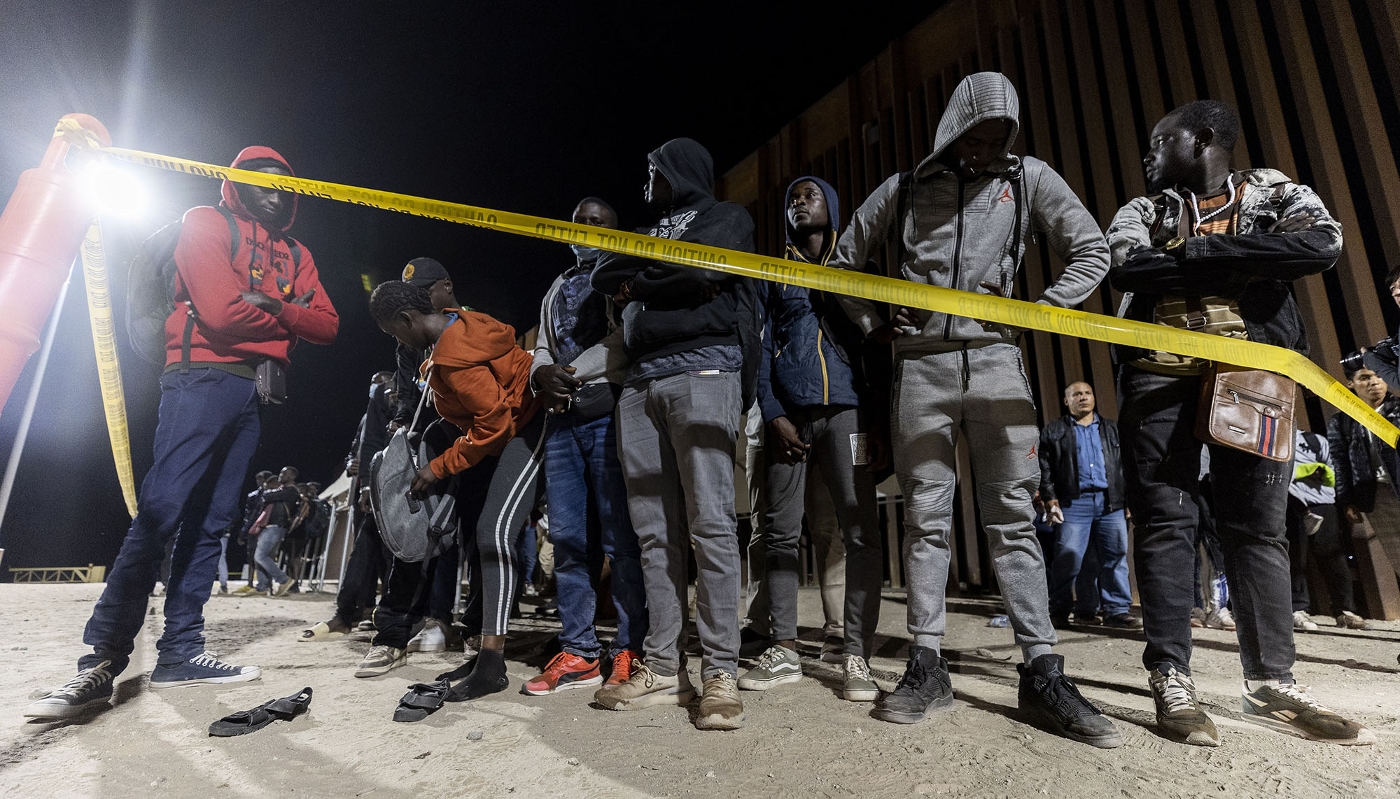 A group of Senegalese migrants from Mexico intercepted by U.S. patrols in Arizona in 2023.
