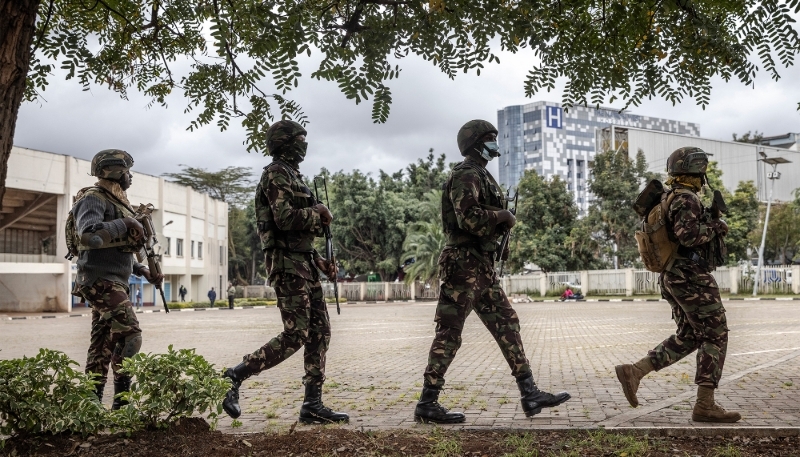 Kenya Defence Forces soldiers in Nairobi, in June 2024.