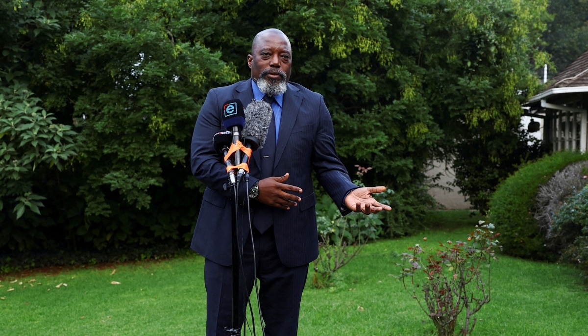 DRC's former President Joseph Kabila in Johannesburg, South Africa, on 18 March 2025. 