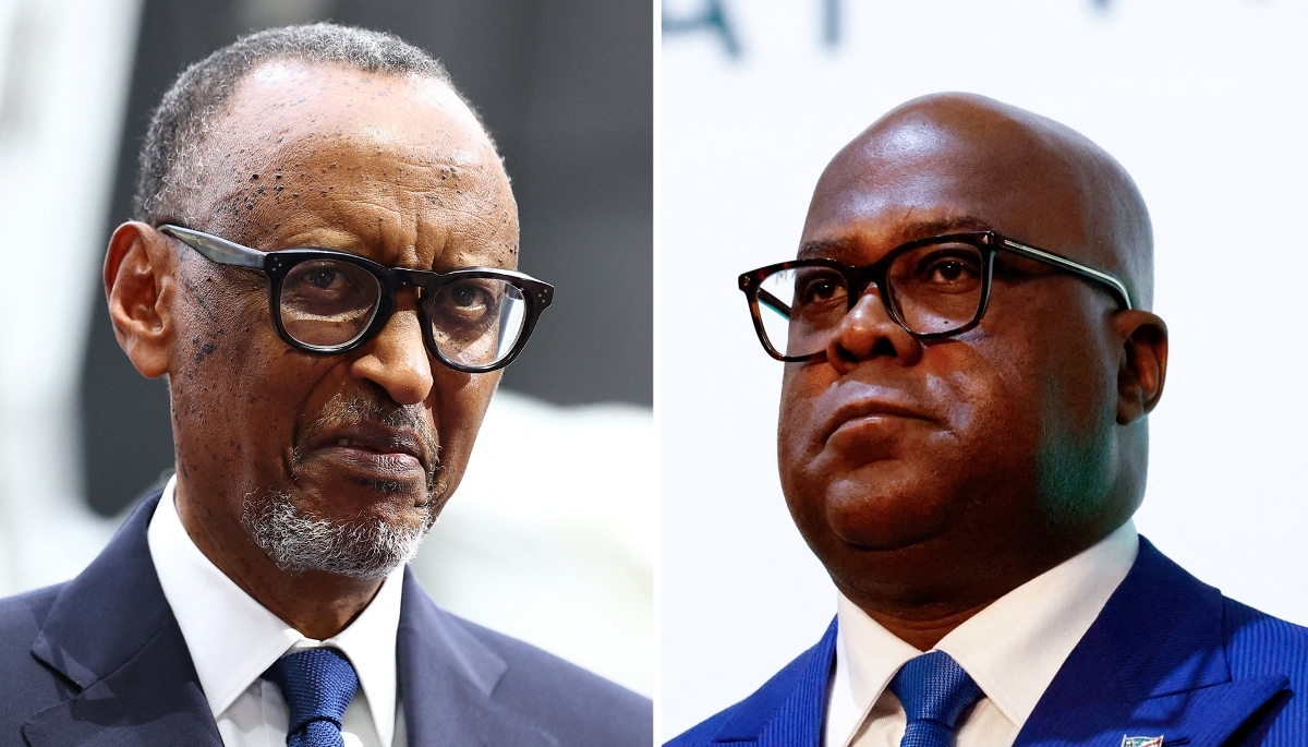 Rwandan President Paul Kagame and his Congolese counterpart, Félix Tshisekedi.