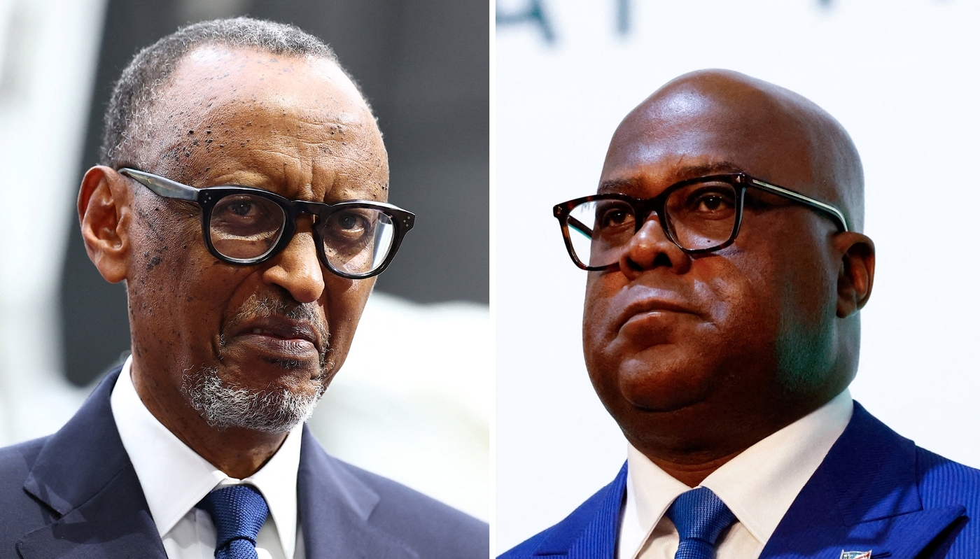 Rwandan President Paul Kagame and his Congolese counterpart, Félix Tshisekedi.