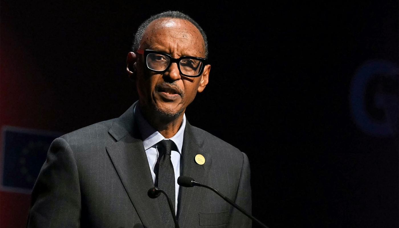 Rwanda's President Paul Kagame in Brussels on 9 October 2025.