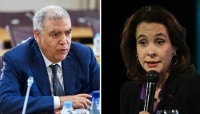 Moroccan Interior Minister Abdelouafi Laftit and Chief Executive of Veolia Estelle Brachlianoff.